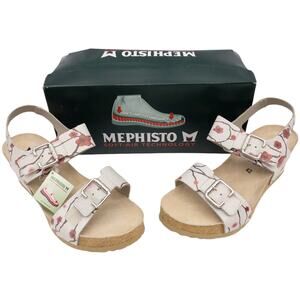 Mephisto Women's Lissandra Floral Buckle Accent  Strap Platform Wedge Sandals 12